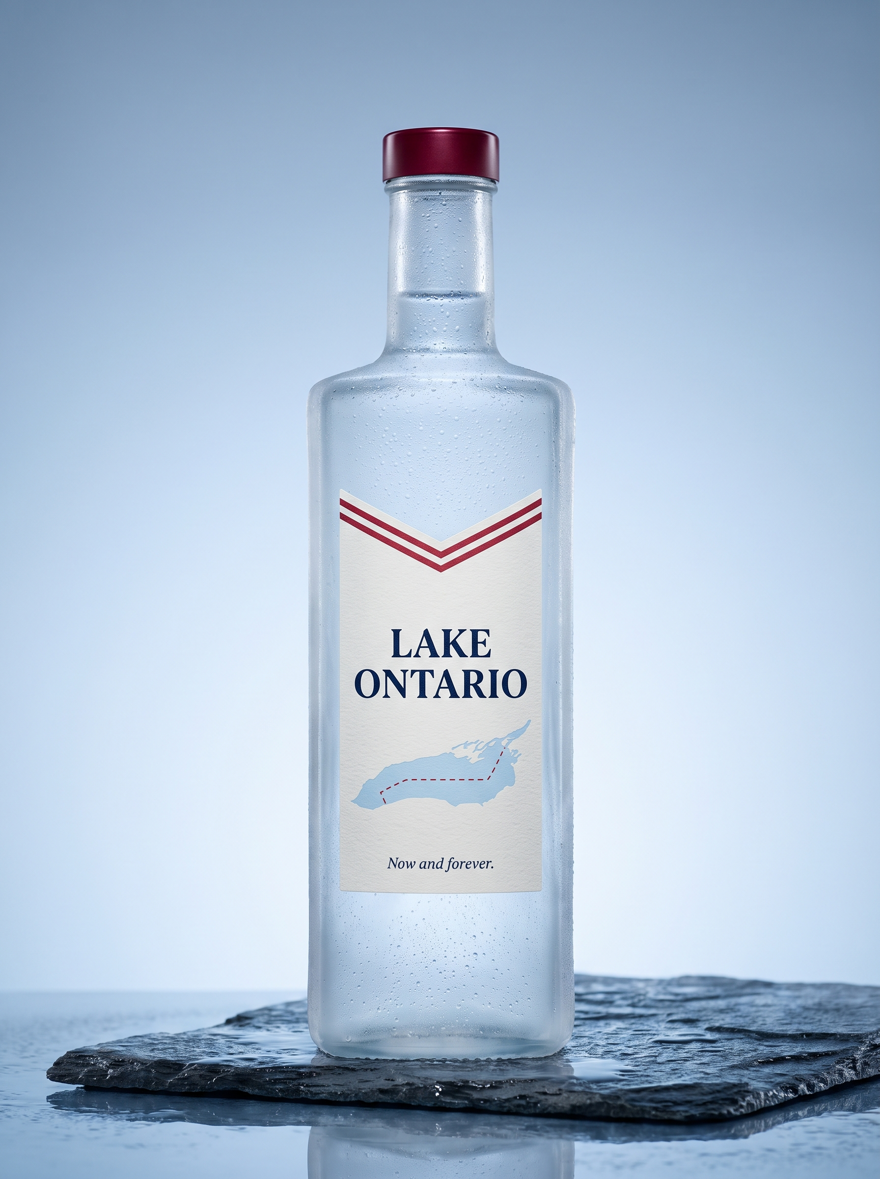 Lake America Sovereign Edition bottle with a red cap